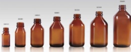 amber glass bottle for syrup DIN PP18，24mm
