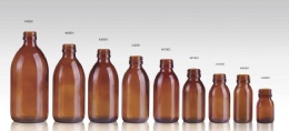 amber glass bottle for syrup DIN PP28mm
